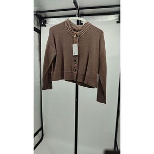 Quince Women Cropped Cardigan Tan Outerwear S